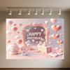 Crown Pink Balloons Background Banner Girls Birthday Party Decorations Flower Photography Backdrop Supplies Photo Shoot Props