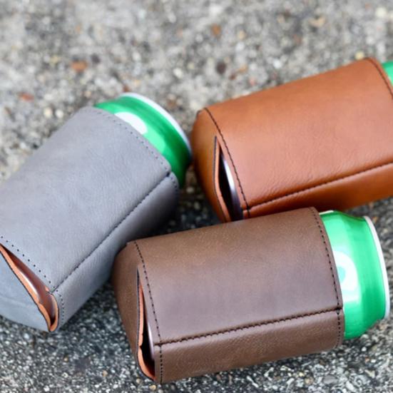 Beer Bottle Cover for Dad Faux Leather Sleeve Keeps Beverages Cold Great Gift for Father's Day Birthday or Any Special Occasion