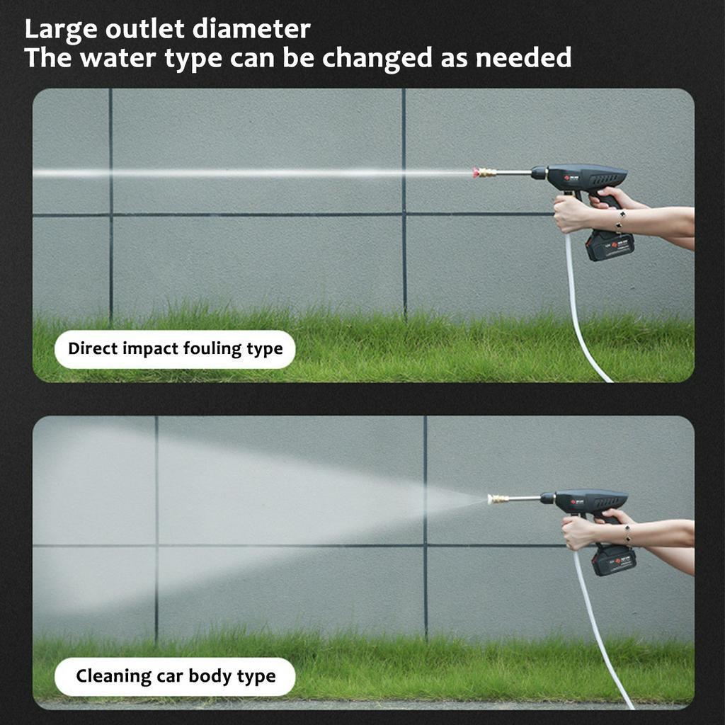 156/200W 100-240V 12V/25V Cordless Pressure Cleaner Car Washer & Water Hose Nozzle 2 Battery Outdoor