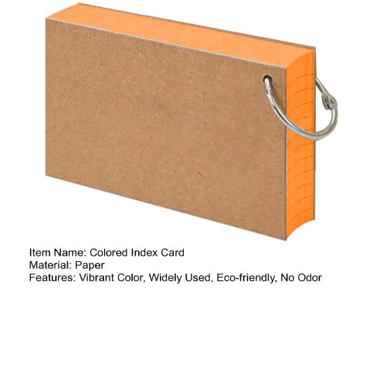 Цветные учетные карточки Флэш-карточки с металлическим кольцом Гладкое письмо Утолщенная бумага Карточки для заметок без растекания чернил Карточки для изучения в линейку