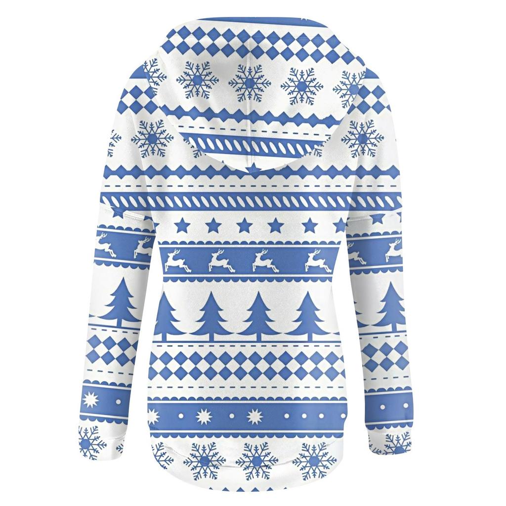 Женские повседневные модные принты с длинным рукавом на пуговицах пуловеры с капюшоном толстовки