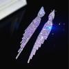 European & American Style Full Diamond Long Tassel Earrings for Women