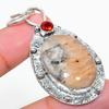 Russian Dendritic, Garnet 925 Sterling Silver Jewelry Pendant 2.29" z6E81