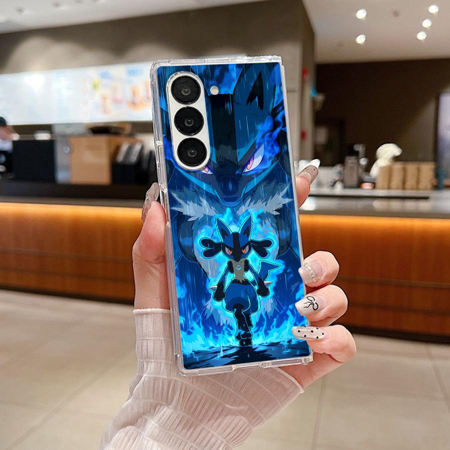 Transparent Soft Phone Cover Case for Samsung Galaxy Z Fold 7 6 5 4 3 ZFold6 ZFold3 ZFold7 ZFold5 ZFold4 Cute Pikachu Pokemon