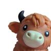 Игрушка-антистресс «Корова Хайленд» Сжимаемая корова для снятия тревоги Сенсорная игрушка Сидящая корова Мягкая эластичная животная пищалка Инструмент для расслабления дома и в офисе