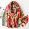 Fashion Women Viscose Scarf Luxury Flower Ventilate Shawl Cotton Linen Feeling Tassel Pashmina Muslim Hijab Wrap Lady