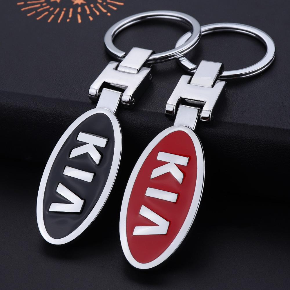 LQFH2 Zinc Alloy Car Logo Keychain 3D Decoration Keyring Accessories For KIA Soul Cadenza K5 K9 Proceed Niro Sportage EV3 Carnival