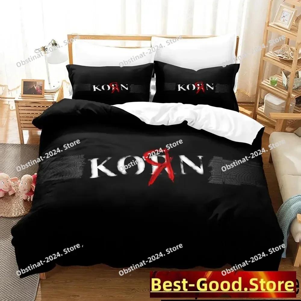 3D Модный Постельное белье Korn Rock Band Комплект постельного белья С принтом Одеяло Покрывало Наволочка 3 Предмета Детский Взрослый Размер