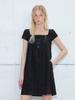 Etmont Square Button Mini Dress, Black