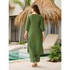 Women's Rayon Embroidered Straight Kurta with Pant And Dupatta Sets