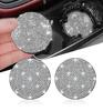 NBTEPEM Sparkly Car Cup Holder Coasters, 2.75 Inch, Non-Slip, Shockproof, Universal Fashion Coaster Inserts with Crystal Rhinestones, Automotive