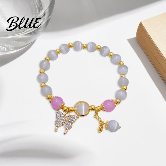 Birthday Gift Bracelet Women with Elastic Cord Butterfly Pendant Tassel