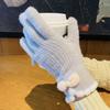 Full Finger Women Winter Warm Gloves Candy Colors Bow-knot Warm Riding Gloves Windproof Elasticity Outdoor Skiing Gloves