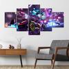 Canvas 5Pcs Neon Car Rocket League Video Game Wall Art Posters Pictures Paintings Home Decor Accessories Decoration No Frame