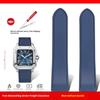 23 мм 25 м Для Cartier santos100 Santos силиконовый каучуковый ремешок для часов santos 100 Металлическая пряжка ремешок для часов мужской Черный синий мягкий браслет