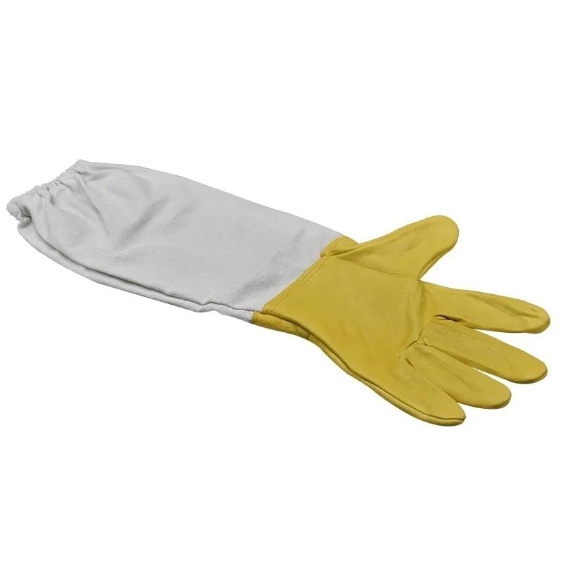 Beekeeping Gloves Protective Sleeves Ventilated Sheepskin and Canvas Anti Bee for Apiculture Beekeeping Gloves Household Gloves