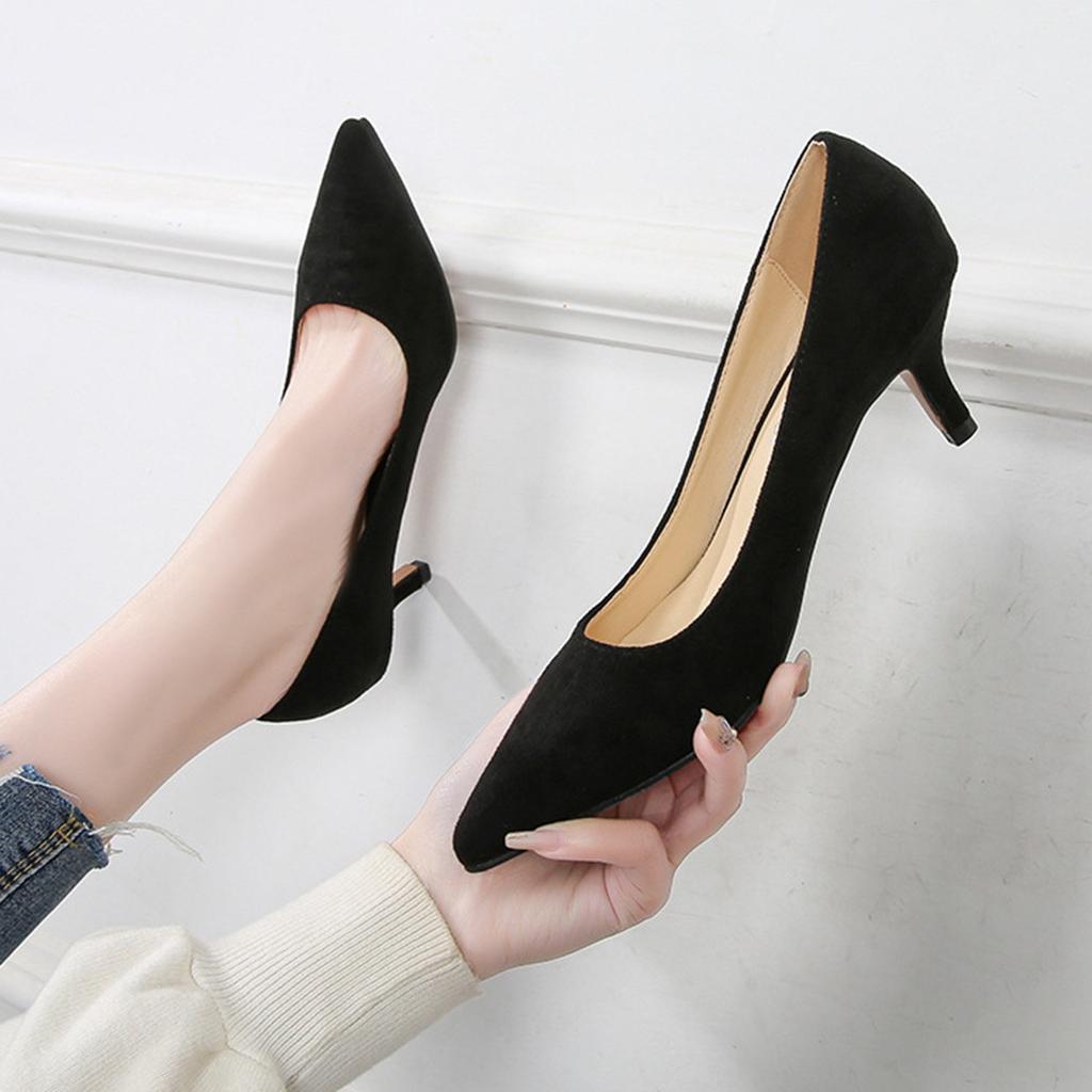 Весенне-осенняя модная пикантная вечерняя обувь на высоком каблуке с острым носком и неглубоким острым носком