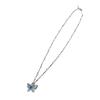 Elegant Blue Crystal Butterfly Necklace Handmade Neckchain Adjustable Length Clavicle Chain Accessory for Everyday Wear