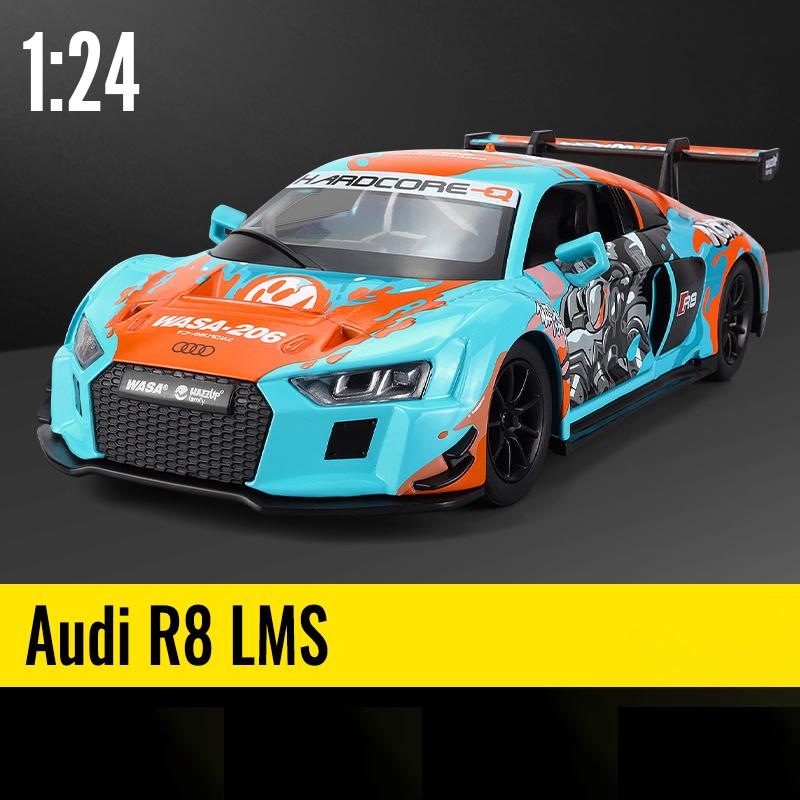 1:24 BMW M4 GT3 Alloy Sports Car Model Diecasts Metal Racing Car Vehicles Model Simulation Sound Light Collection Kids Toys Gift