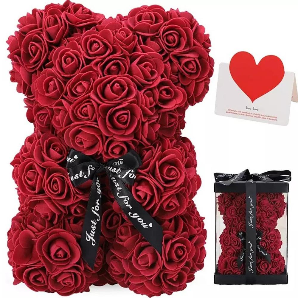 Eternal Rose Valentine's Day Gift Teddy Bear Party Decoration New Rose Bear  Birthday