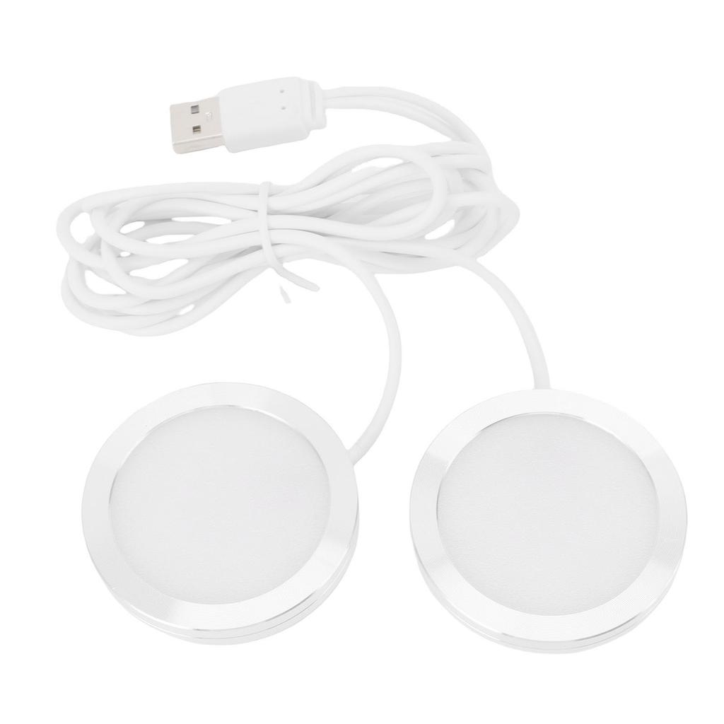 Dual Heads Round LED Spotlight Indoor Mini Ultra Slim 5V USB Under Counter Light Jewelry Display Lighting Model Display