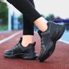 Waterproof Women's Shoes, Anti Slip Sports Shoes, Lightweight, Soft Soled, Comfortable and Shock-absorbing, Black Thick Soled Work Shoes