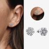 Authentic 925 Silver Cherry Blossom Bow Heart Hoop Stud Drop Earrings plata de ley Jewelry DIY Birthday Gift Original