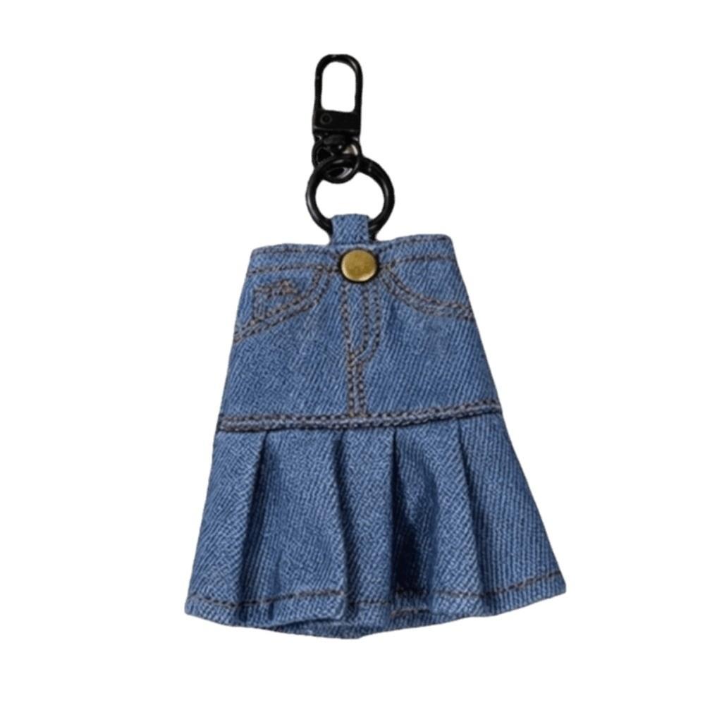 Skirt Mini Denim Jeans Pen Holder Creative Stationery Pouch Cute Keychain Gift