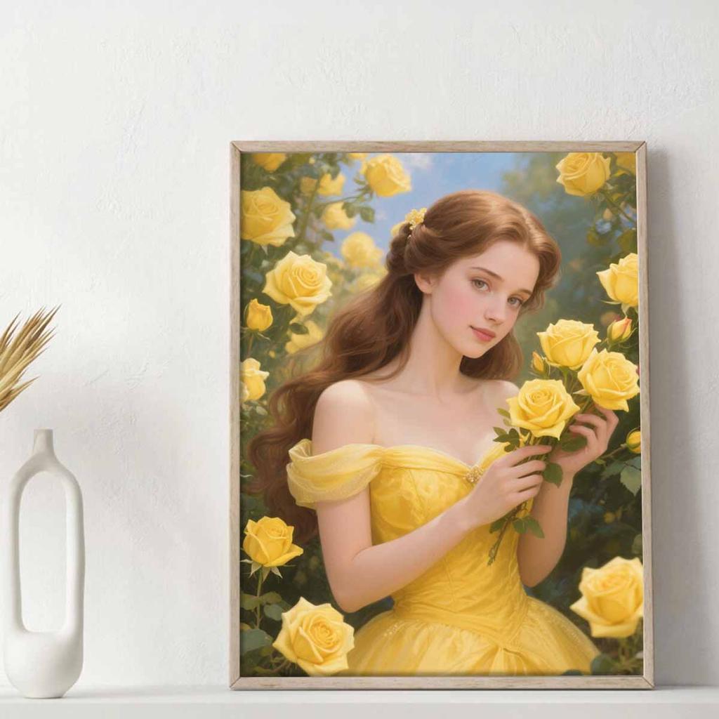 Алмазная мозаика Красочная алмазная живопись Цветы и принцессы Полная круглая вышивка Мультяшные креативные хобби Настенный декор