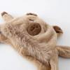 Kids Plush Animal Ears Beanie With Scarf Hooded Hat Winter Warm Unisex Cap Toddlers 2-6 Years