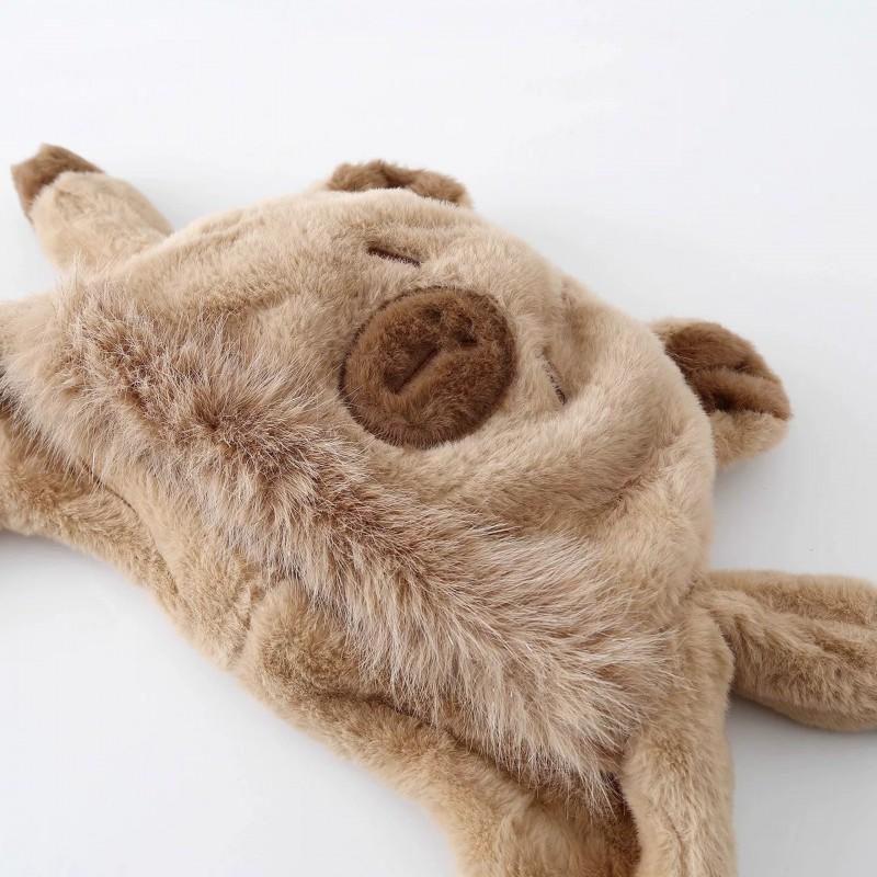 Kids Plush Animal Ears Beanie With Scarf Hooded Hat Winter Warm Unisex Cap Toddlers 2-6 Years