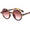  Retro Round Punk Women Sunglasses Fashion Double Color Gradient Purple Shades Men Rivets Sun Glasses UV400