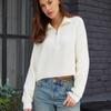 Elegant Woman Half-high Neck Lazy Wind Sweater Jacket Female Early Fall Spring Autumn Design Sense of Knitted Tops Outside Comfortable and Versatile
