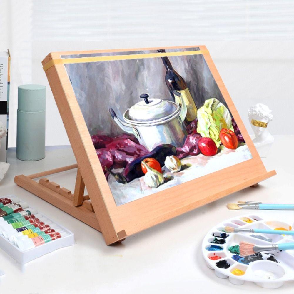 Adjustable Art Painting Easel Folding Sketch Easel Fashion Beech Wood Table Easel Artists