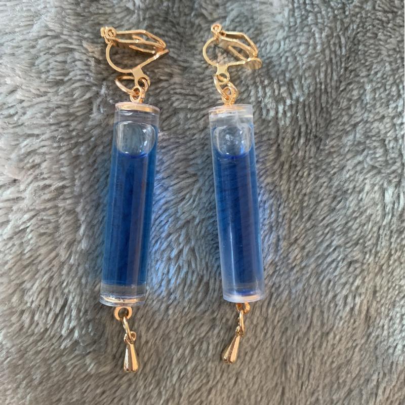 Модная игра Genshin Impact The Dottore Doctor Ear Clip Blue Drop Earrings для женщин и мужчин Earclip Jewelry