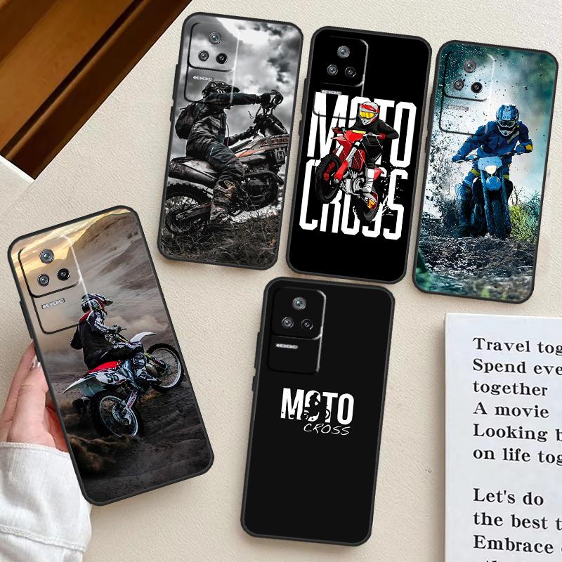 Moto Cross Sports Motorcycle Case For POCO X6 Pro X3 X5 F5 M6 Pro F3 M5s Cover For Xiaomi 13T Pro 14 11T 12T 12 13 Lite