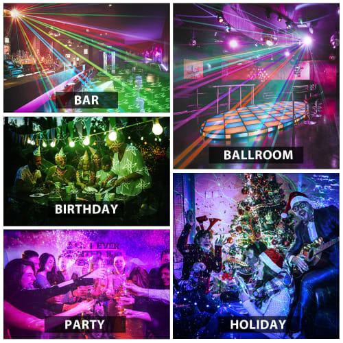 Party Light, Disco Light, 36-Pattern LED Stage Lighting with Sound Control & Auto Mode, Mirror Ball Effect, Multi-Color Changing Stage Light, Compact