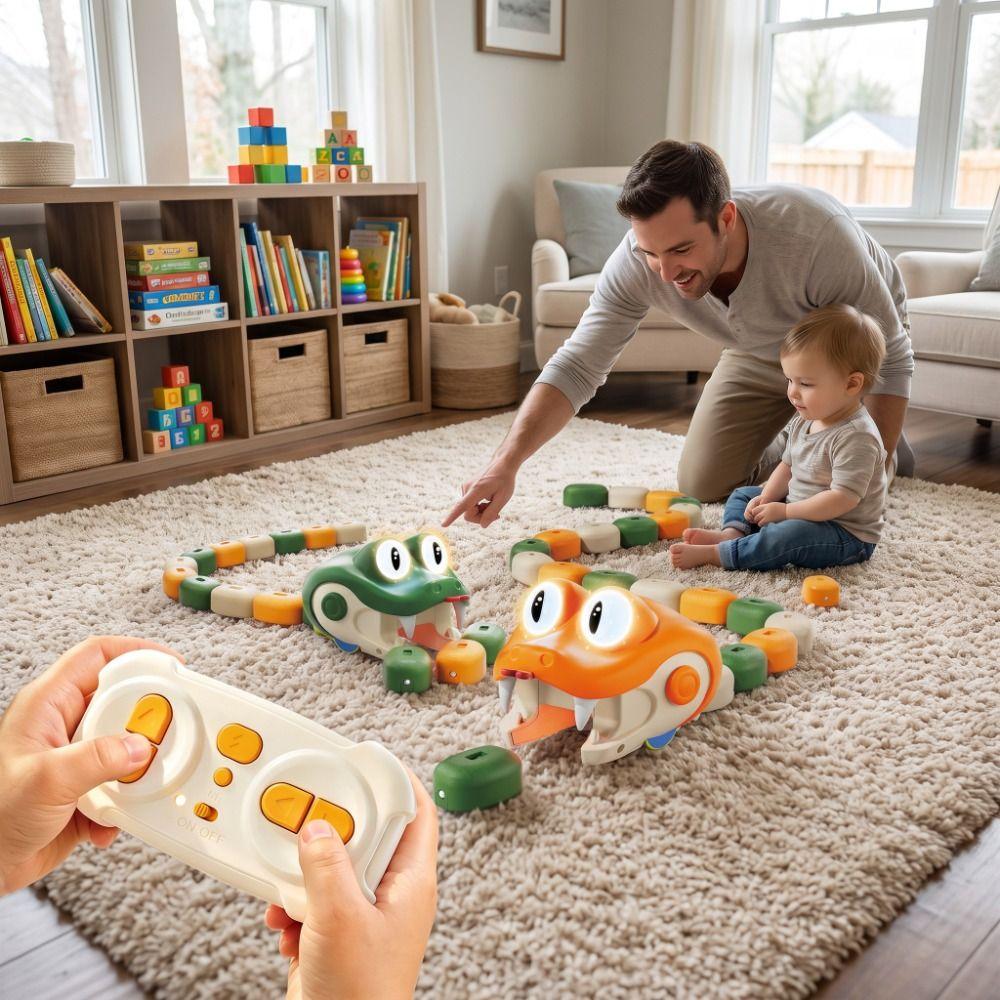 Magnetic RC Snake Car Toy Interactive Greedy Snake Car Vehicle Toy Magnetic RC Car Indoor Play