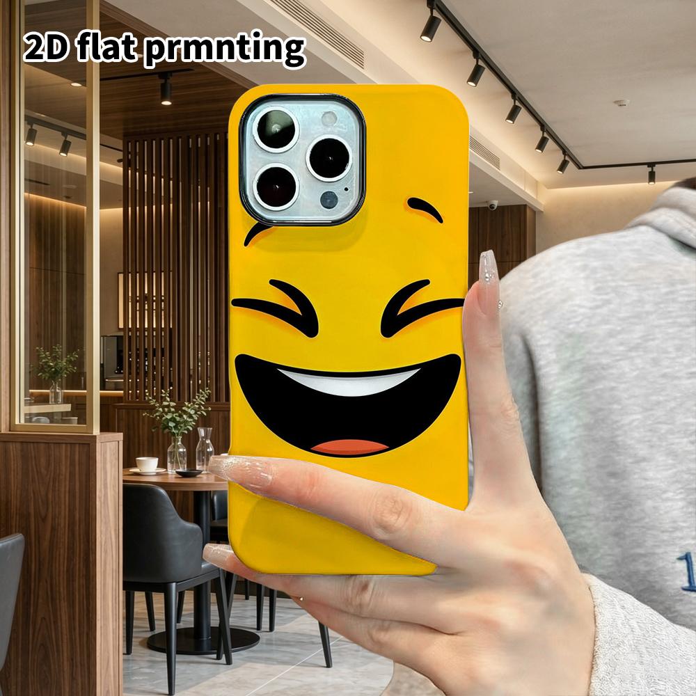 Phone Case: 2D flat design suitable for iPhone 18, 17, 16, 15, 14, 13 Pro film protective case, couple style, big laughs, Christmas and Halloween gift