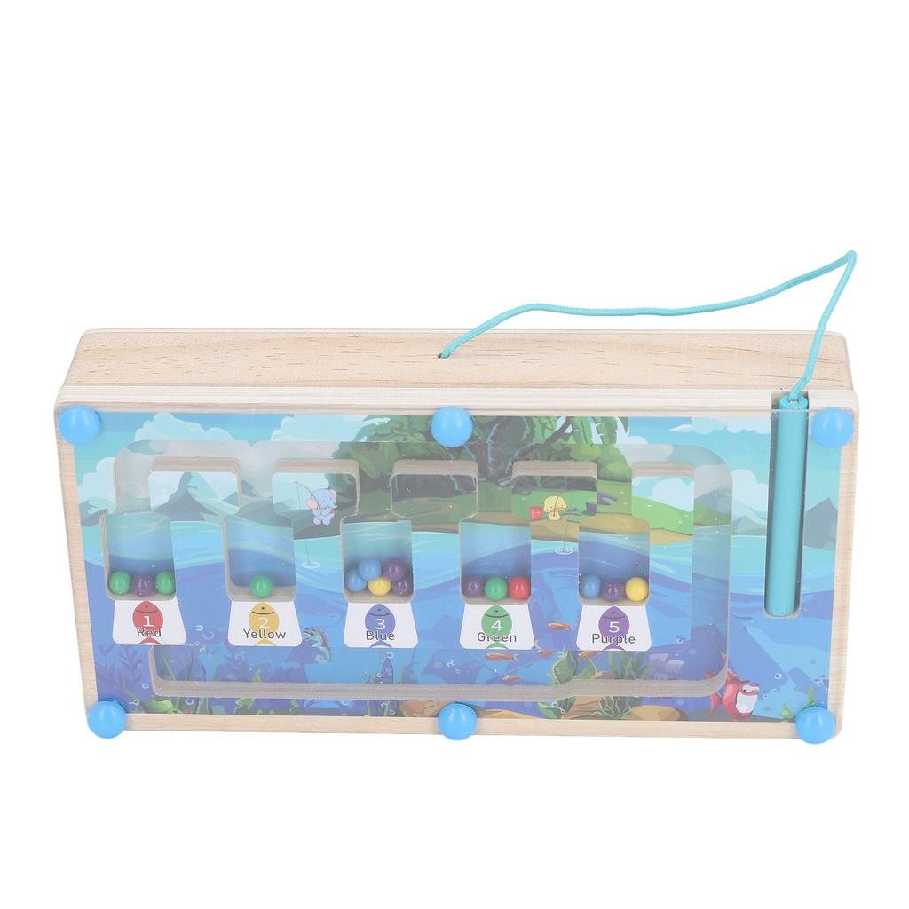 Двусторонняя деревянная доска со светодиодными лампами, тумблер, магнитный лабиринт, образовательная морская тема