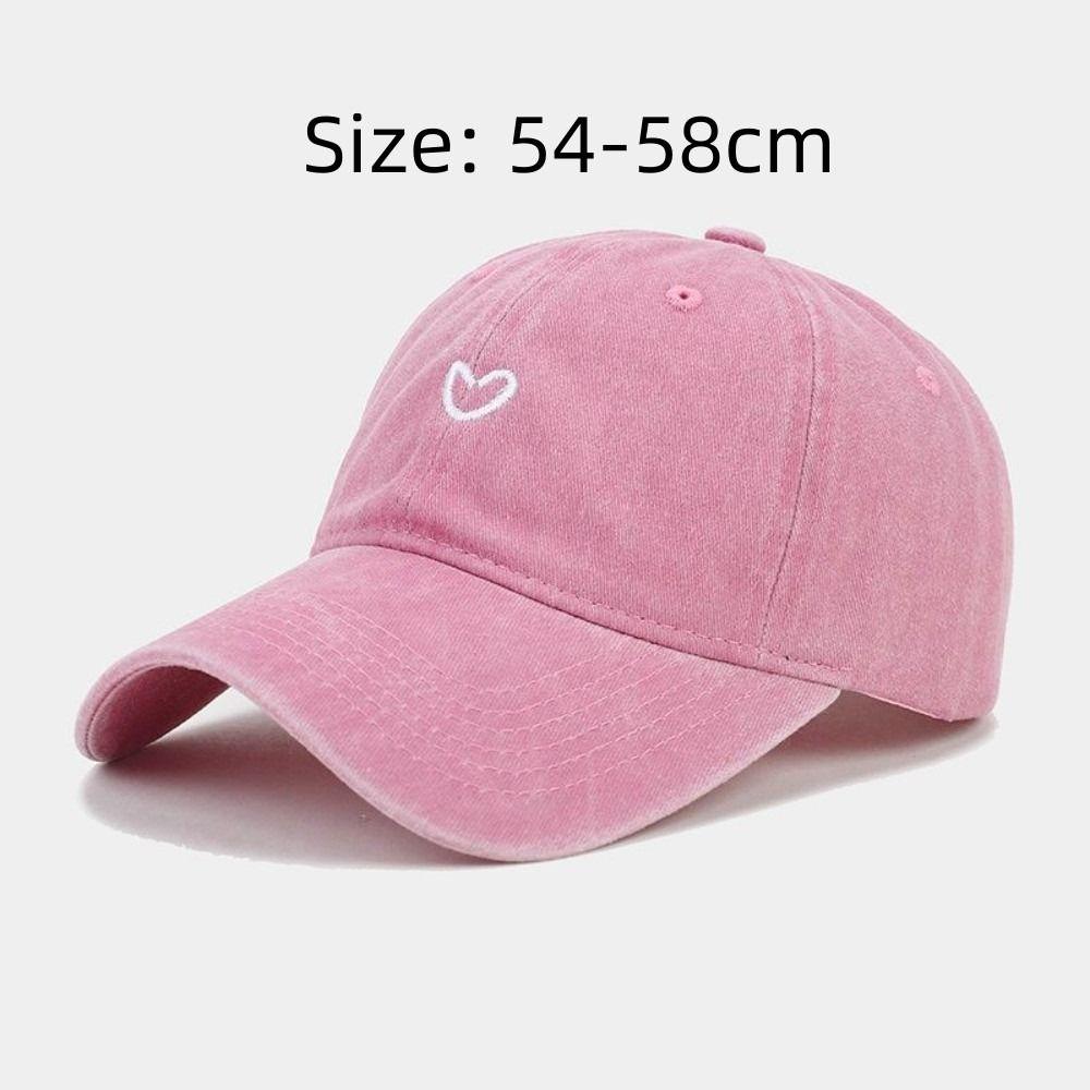 Washed Cotton Sun Hat Embroidered Love Sunscreen Cap Casual Baseball Cap Women Men