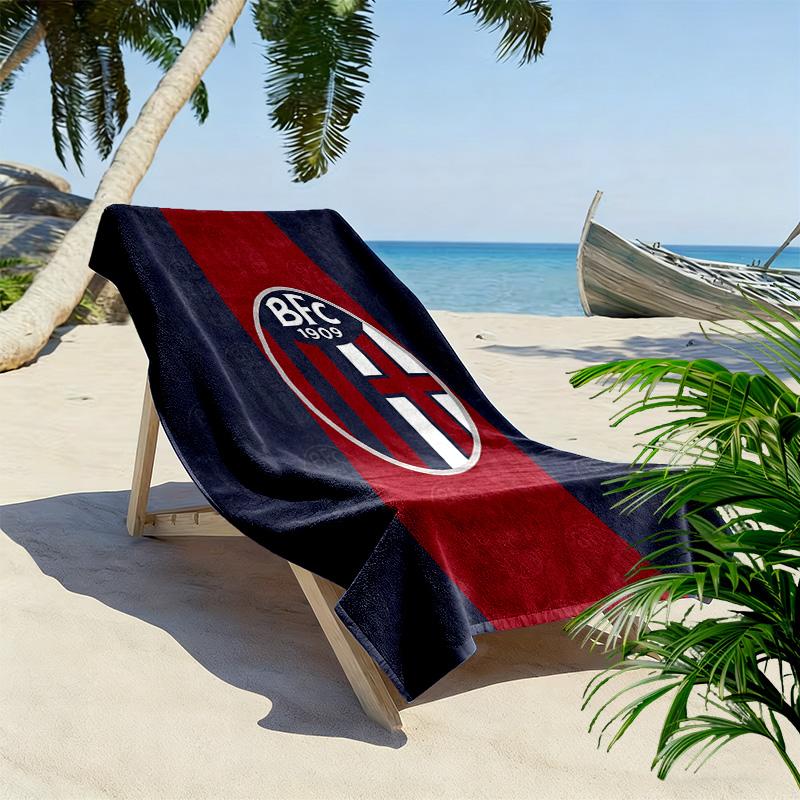 Bologna FC 1909 Печатное пляжное полотенце, Большое мягкое быстросохнущее полотенце для пляжа, кемпинга, плавания
