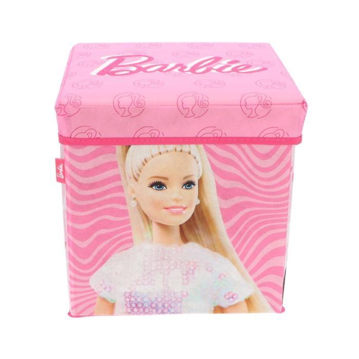 Pouf coffre de rangement à jouets barbie chambre enfant banc poupée malle box bac
