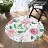 Постельные принадлежностиOutlet Цветы Коврик Для Спальни Зеленые Листья Круглый Ковер Тропические Растения Ковер Цветочный Гостиная