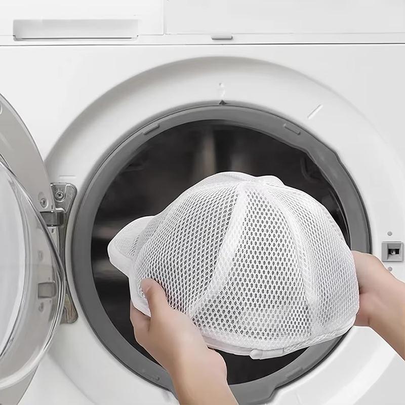 Mesh Laundry Bags for Hats Reusable Washing Machine Protector Net Baseball Caps Adjustable Drawstring Bag Keep Shape Clean TMZ