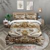 Luxury 3pcs Queen King Full Size Bedding Sets 3D Printed Swans For Couples Gifts Soft White Duvet Cover With 2 Pillowcases