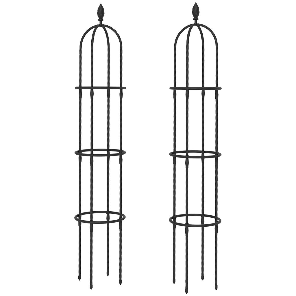 Garden Trellis 2 Pack 174 Cm Obelisk Plant Support Made Of Steel Removable Plant Stake For Climbing Plants Rose