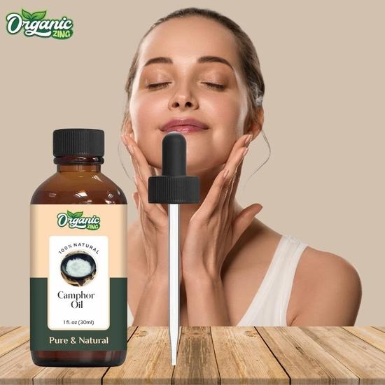 Органическое эфирное масло камфоры Zing Pure & Natural для ухода за кожей, лицом, волосами, ароматерапии и массажа - 30 мл