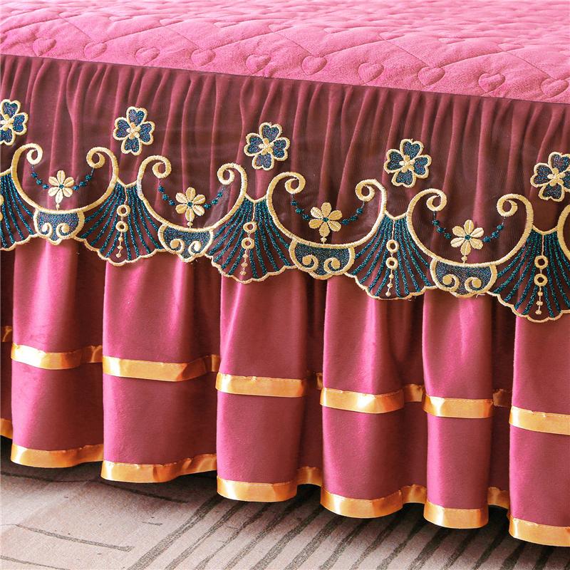 Роскошное зимнее покрывало на кровать, толстое домашнее кружевное покрывало в стиле юбки, простыни с вышивкой, хлопковые покрывала в европейском стиле