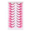 10 Pairs Soft Fluffy Colored Lashes Dramatic Look Fox Eye Lashes  for Cosplay Party Stage Masquerade